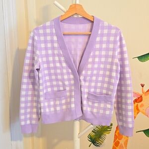 Maje Gingham Cardigan,  Size 0